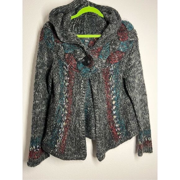 XXI Sweaters - XXI Knit Cable Multicolor one Button Cardigan Size S